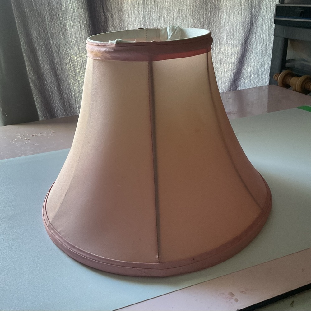 Vintage Elegant bell shaped Pink Lampshade with silk/ silk lining-one small spot
